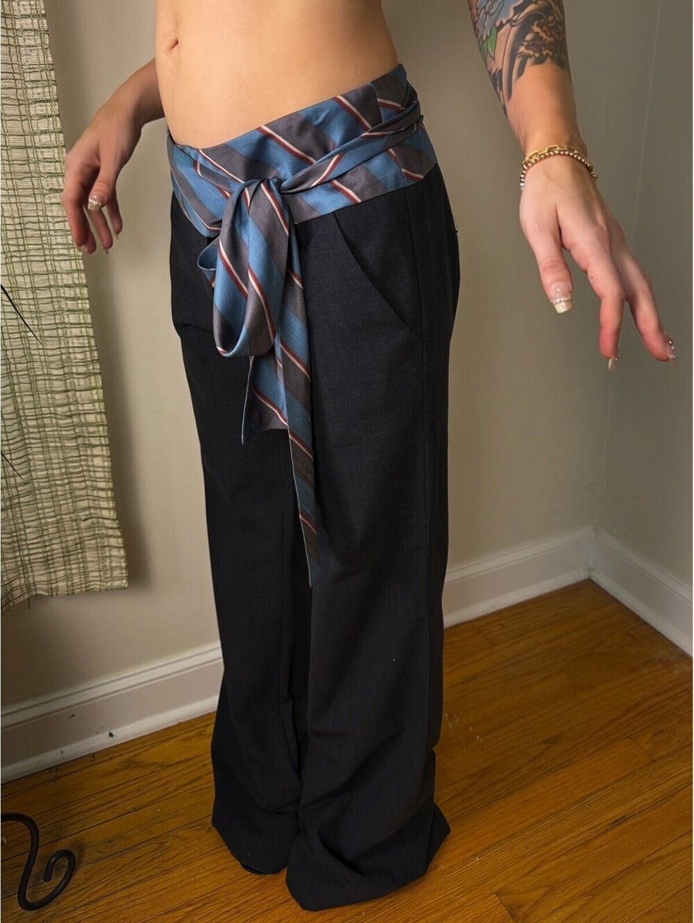 SOLD Diane von Furstenberg Size 6 Wide Leg Sash Waist Trousers DVF